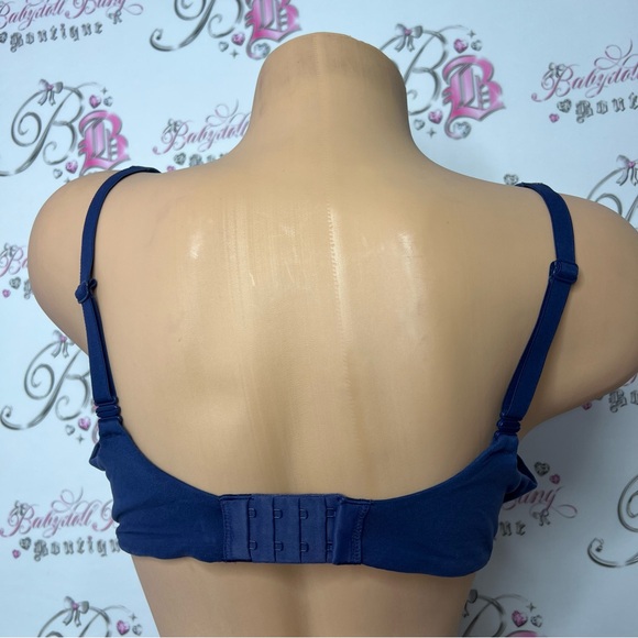 Victoria secret bra blue lace floral with ribbon charm soft sexy lounge Demi - Picture 5 of 6